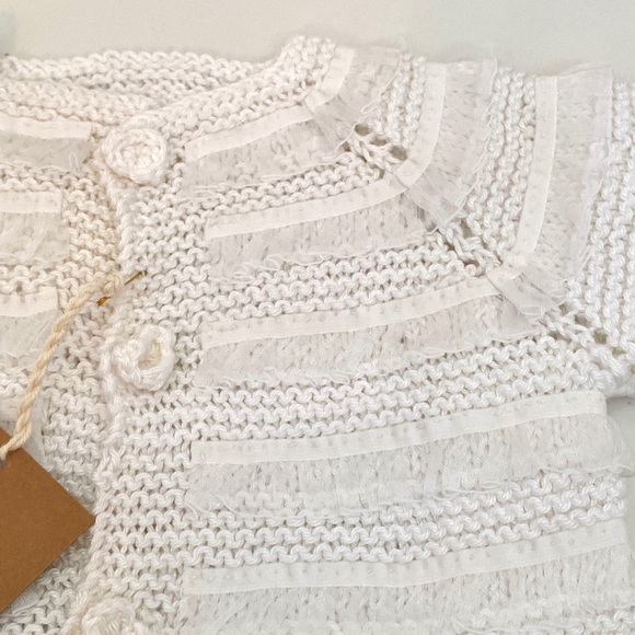 Handmade baby cardigan sweater with lace - Picture 3 of 3